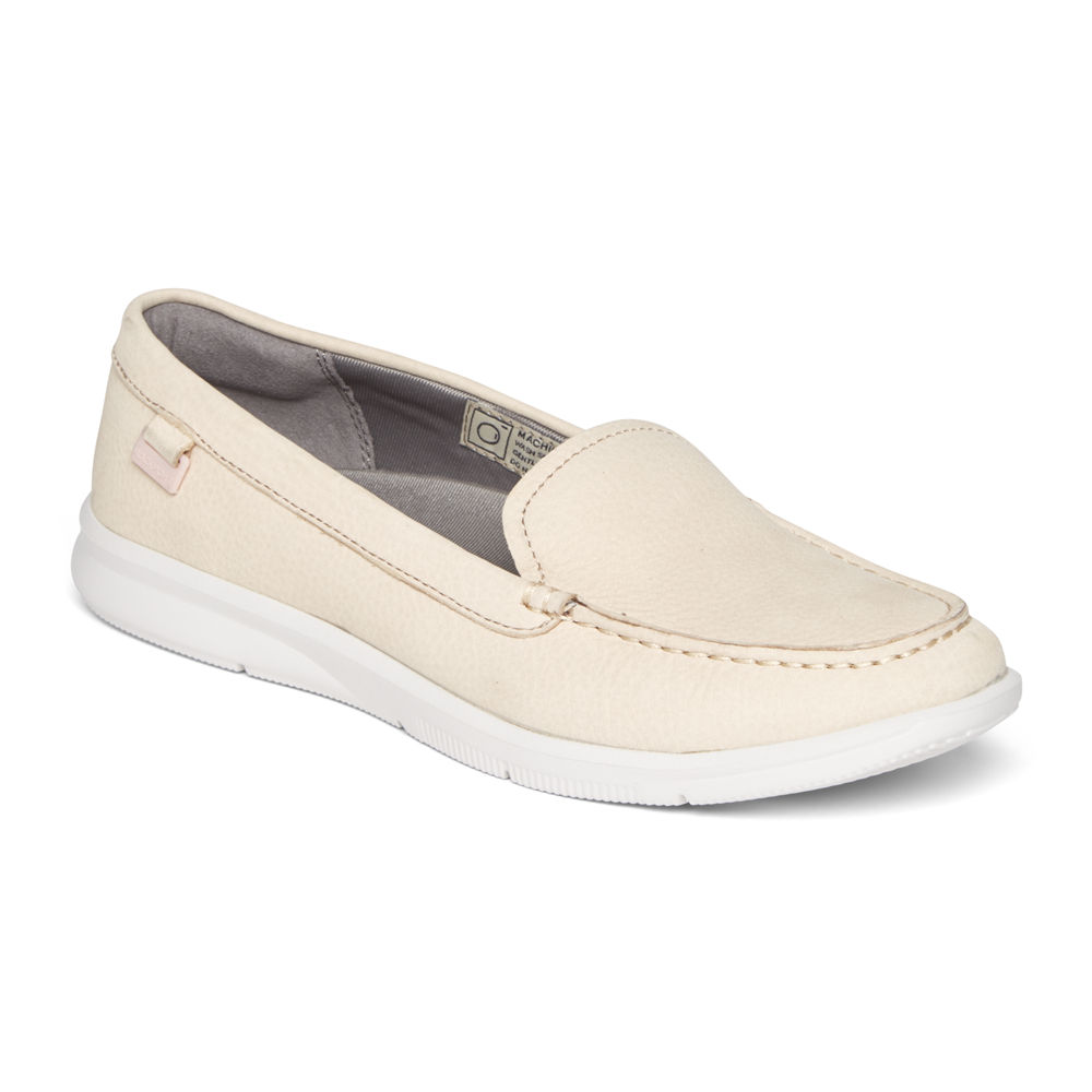 Mocasines Rockport Mujer Mexico - Ayva Washable Blancos - CIPHW8349